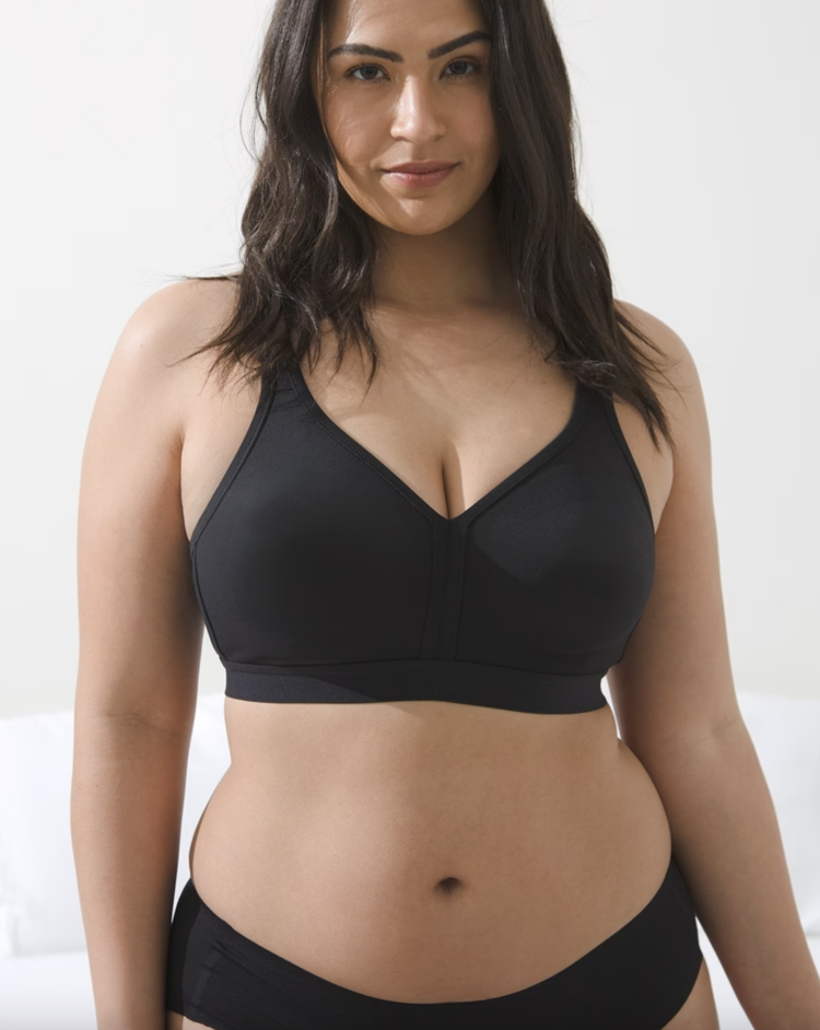 The Soma Embraceable Full Coverage Wireless Unlined Bra, IMO the best wireless bra for large busts