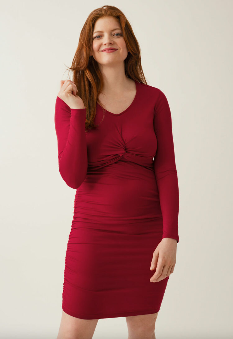A nursing friendly bodycon dress from Boob Maternity, recommended by Wardrobe Oxygen