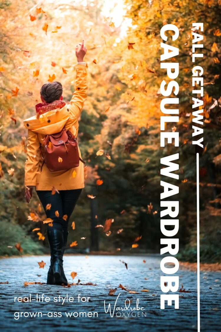 Fall getaway capsule wardrobe by Wardrobe Oxygen, real-life style for grown women