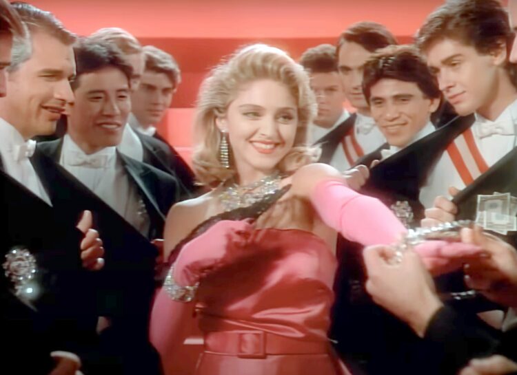 Scene from Madonna's music video for "Material Girl"