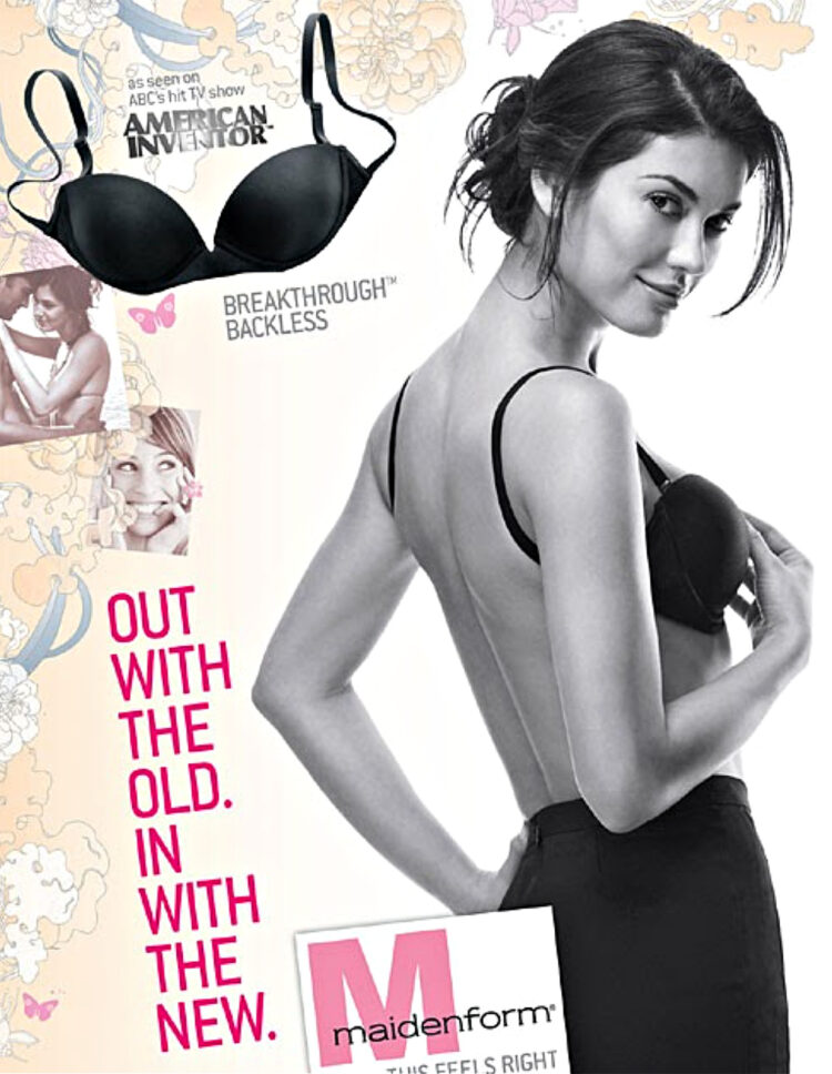 maidenform backless bra marketing as seen on the abc hit tv show american inventor, the maidenform breakthrough backless bra
