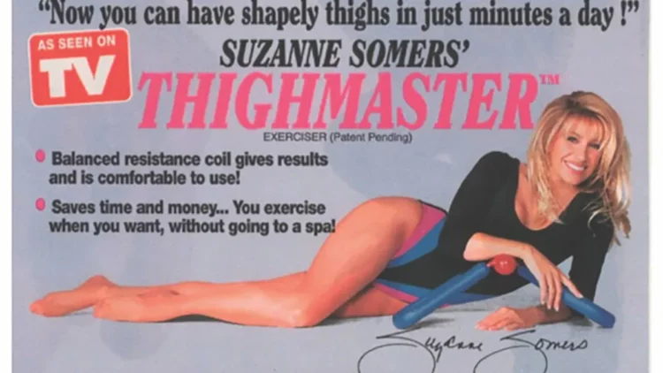 original ad for Suzanne Somers' Thighmaster exerciser 