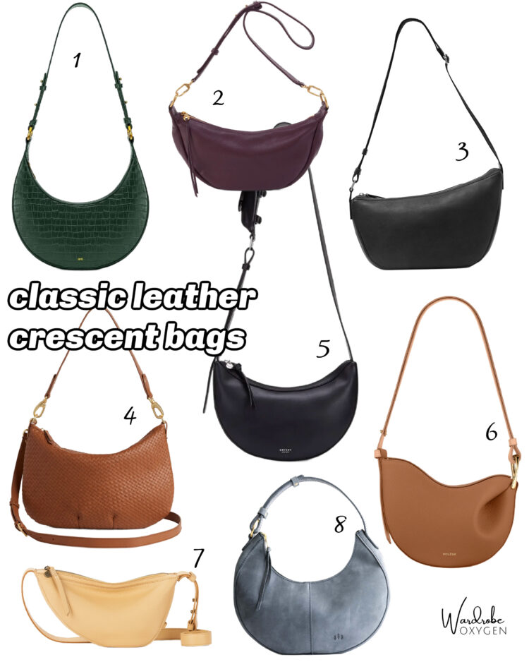 classic leather crescent bags