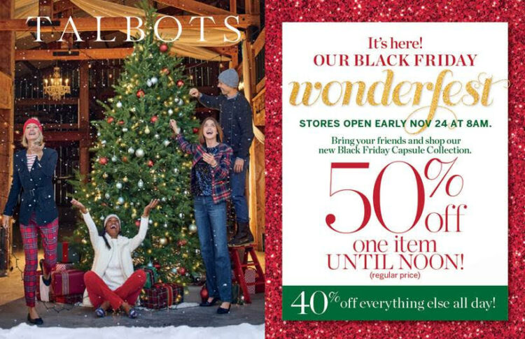 Talbots Black Friday promotional poster 2023