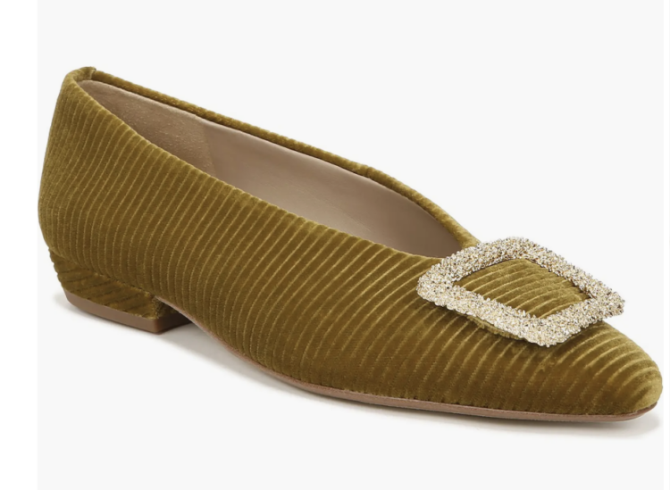 Sam Edelman Janina Pointed Toe Flat in Green Chartreuse