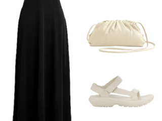 a19 Collage of clothing from the Curacao capsule wardrobe creating a range of different outfits for a Caribbean vacation for women over 40