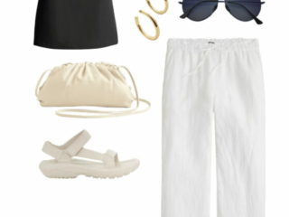 a24 Collage of clothing from the Curacao capsule wardrobe creating a range of different outfits for a Caribbean vacation for women over 40