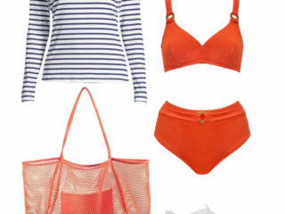 a4 Collage of clothing from the Curacao capsule wardrobe creating a range of different outfits for a Caribbean vacation for women over 40