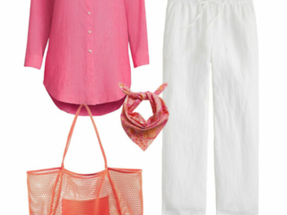 a6 Collage of clothing from the Curacao capsule wardrobe creating a range of different outfits for a Caribbean vacation for women over 40