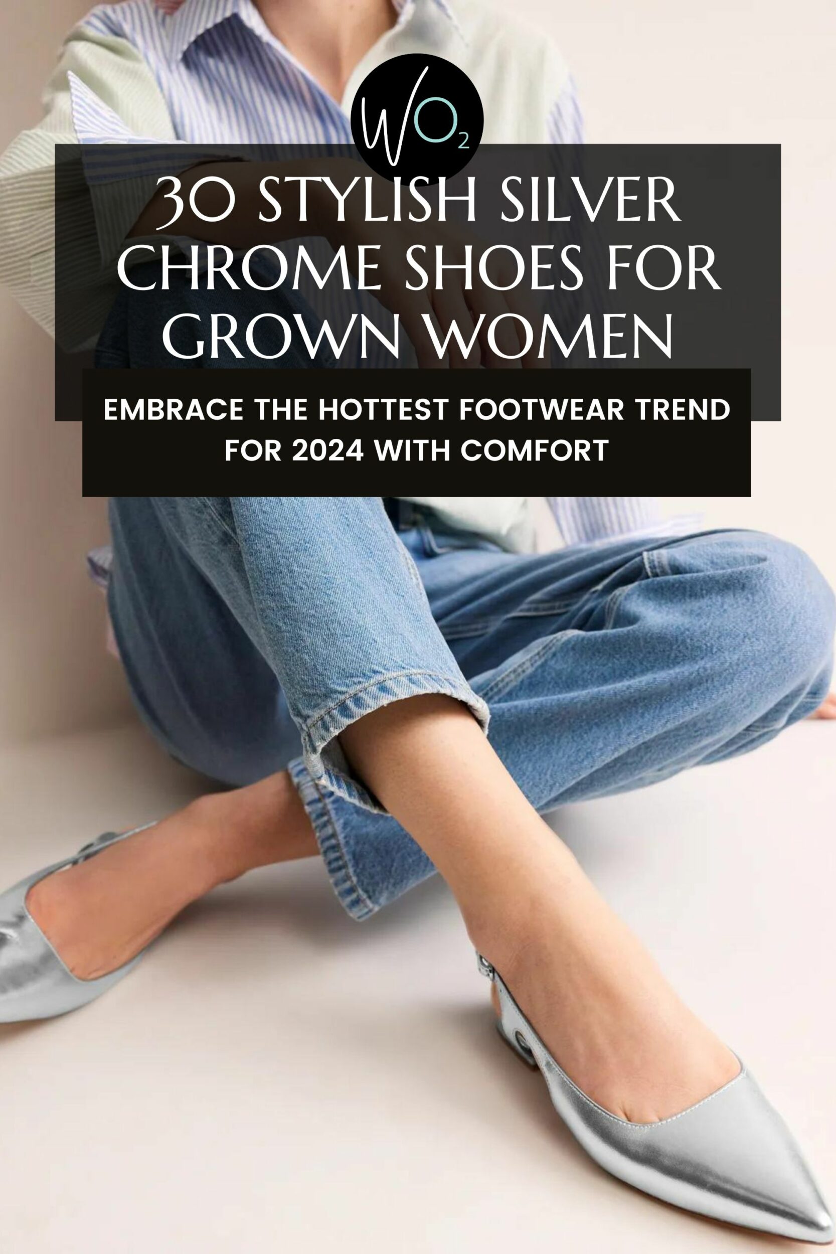 30 stylish silver chrome shoes for grown women featuring a silver pointed toe slingback flat from Boden