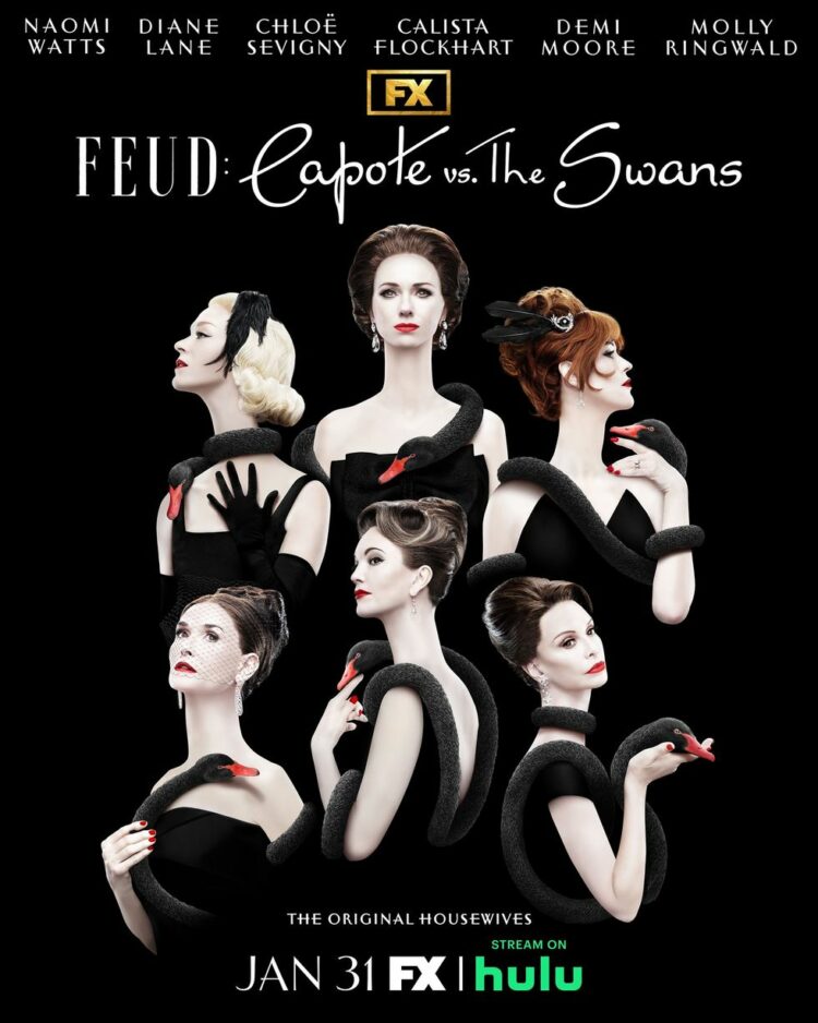 promotional poster for FEUd: Capote vs The Swans, a series on HULU