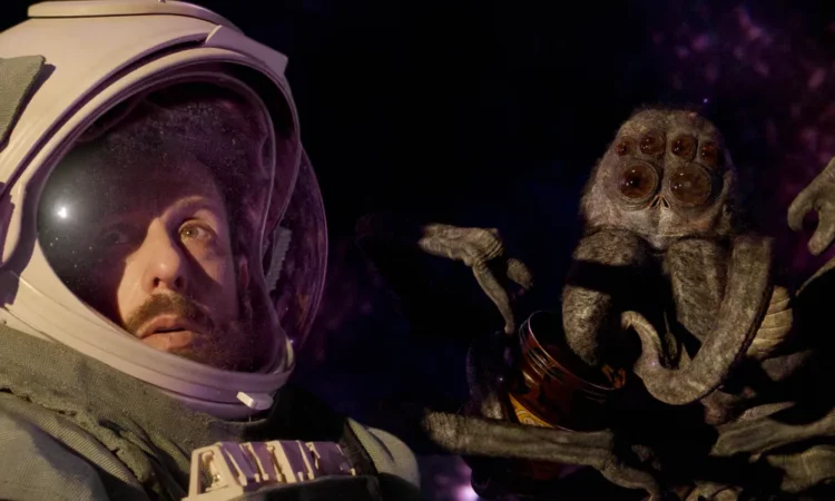 Adam Sandler as Jakub in Spaceman with the alien spider