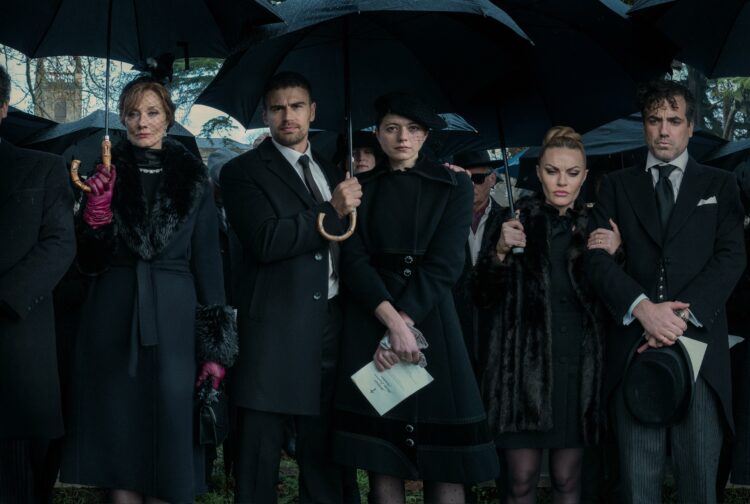 Eddie's family at a funeral in The Gentlemen