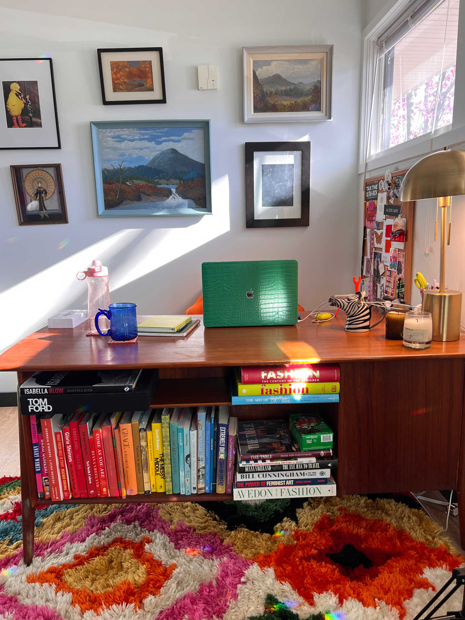 Colorful Mid-Century Modern Office Tour: My Home Away from Home Where I WFH