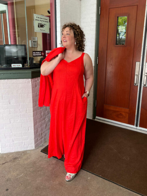 Universal Standard Linen Promenade Jumpsuit Review for Petites