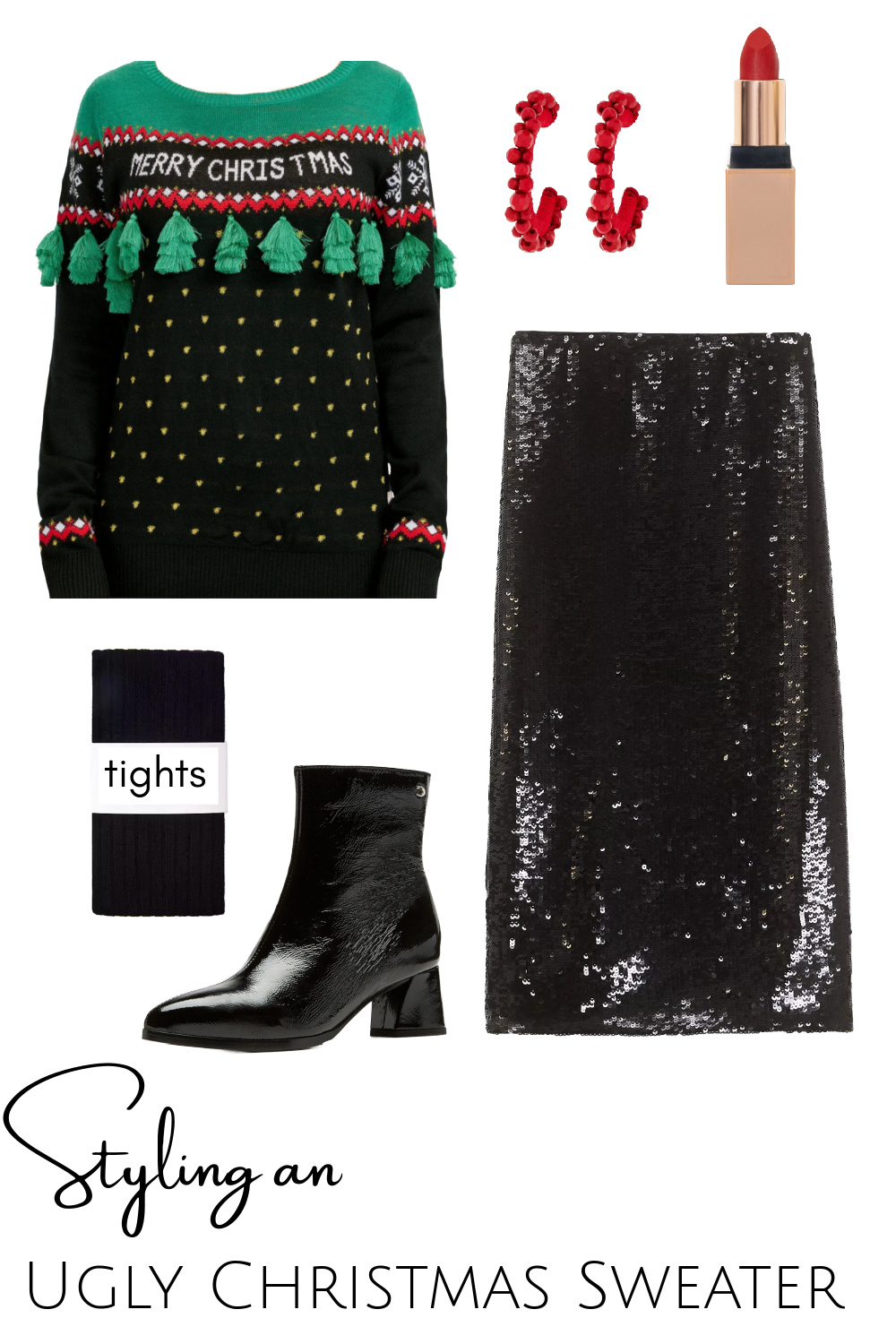 how to style an ugly christmas sweater
