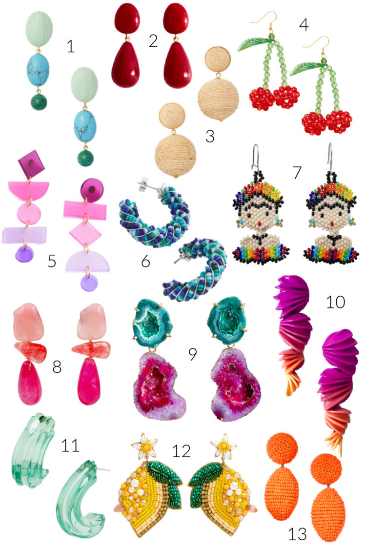 colorful earrings for summer