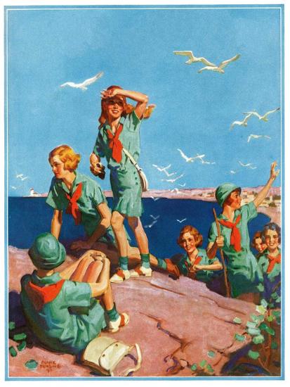 Frank Bensing, Girl Scouts at Sea Shore, 1932