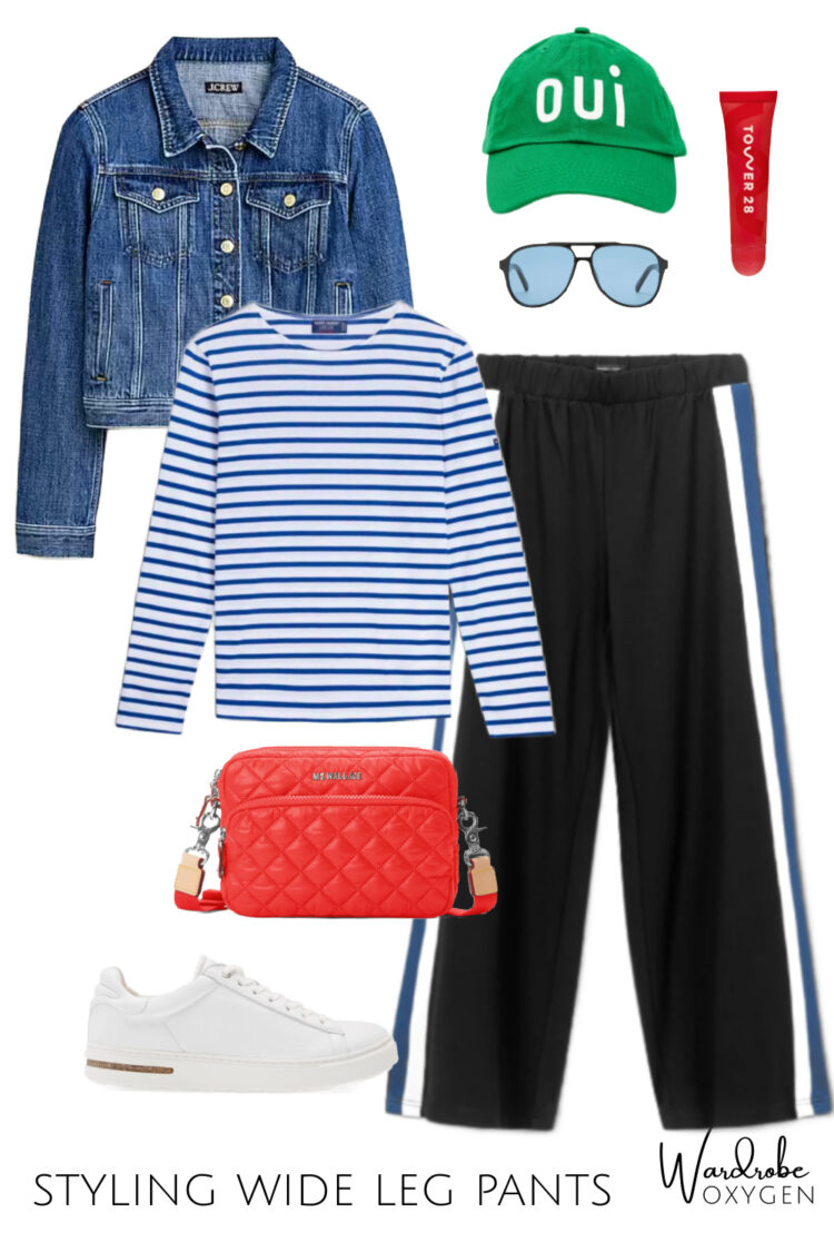 how to style wide leg pants for the weekend as a woman over 40