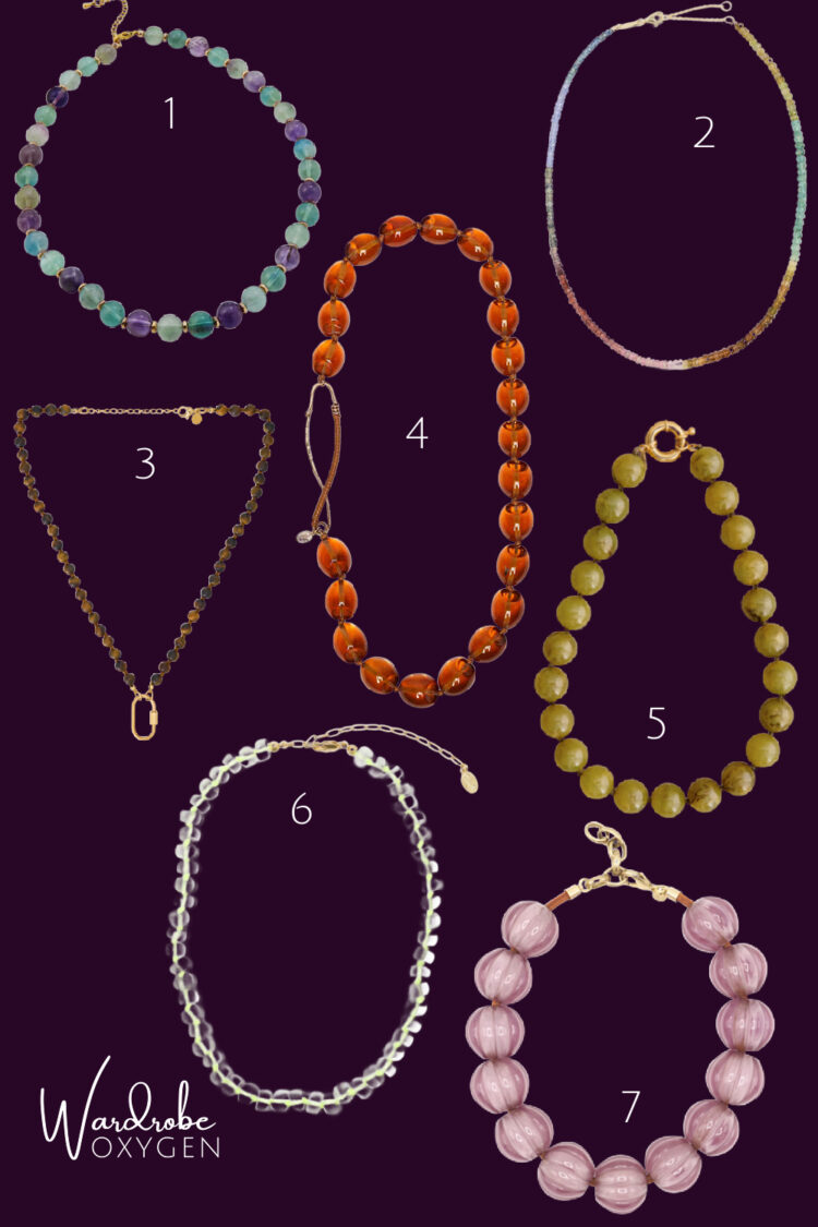 beaded necklace trend for women in midlife by wardrobe oxygen