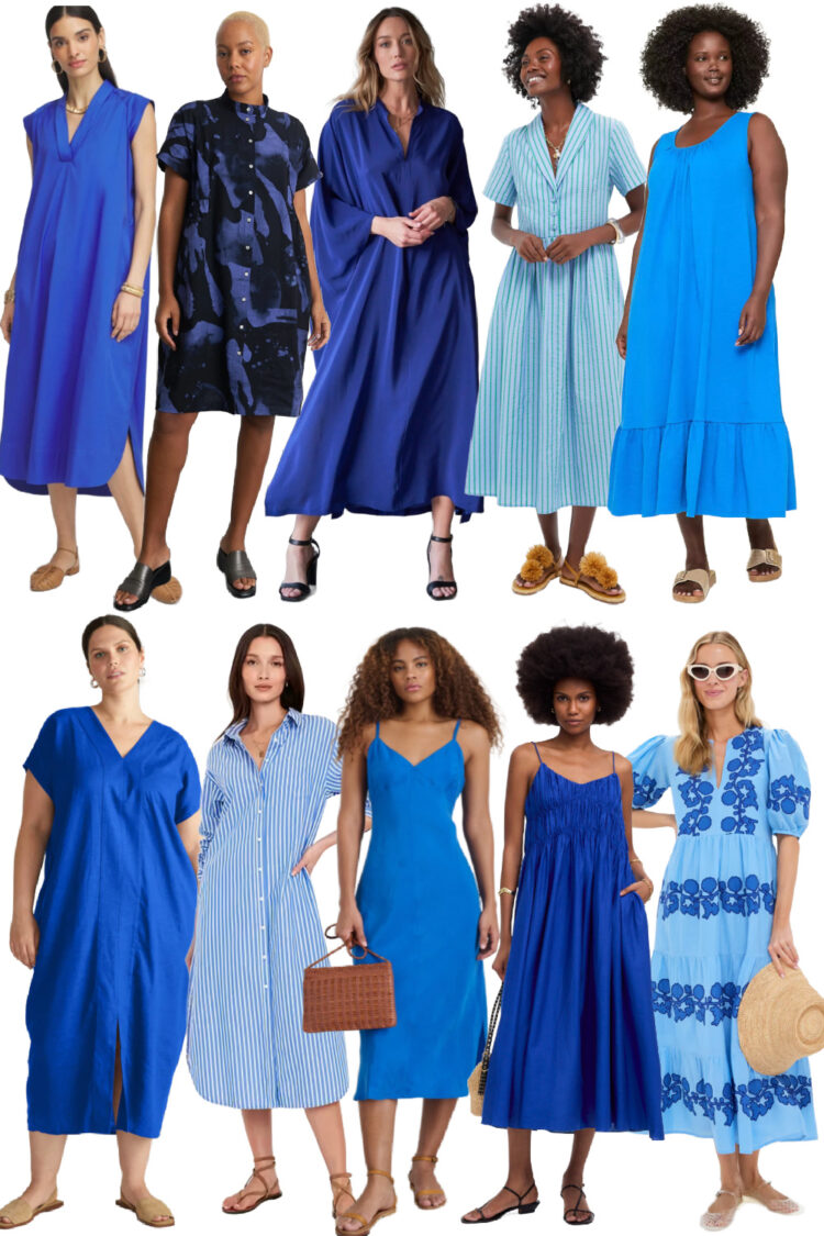 ten blue natural fiber dresses for women