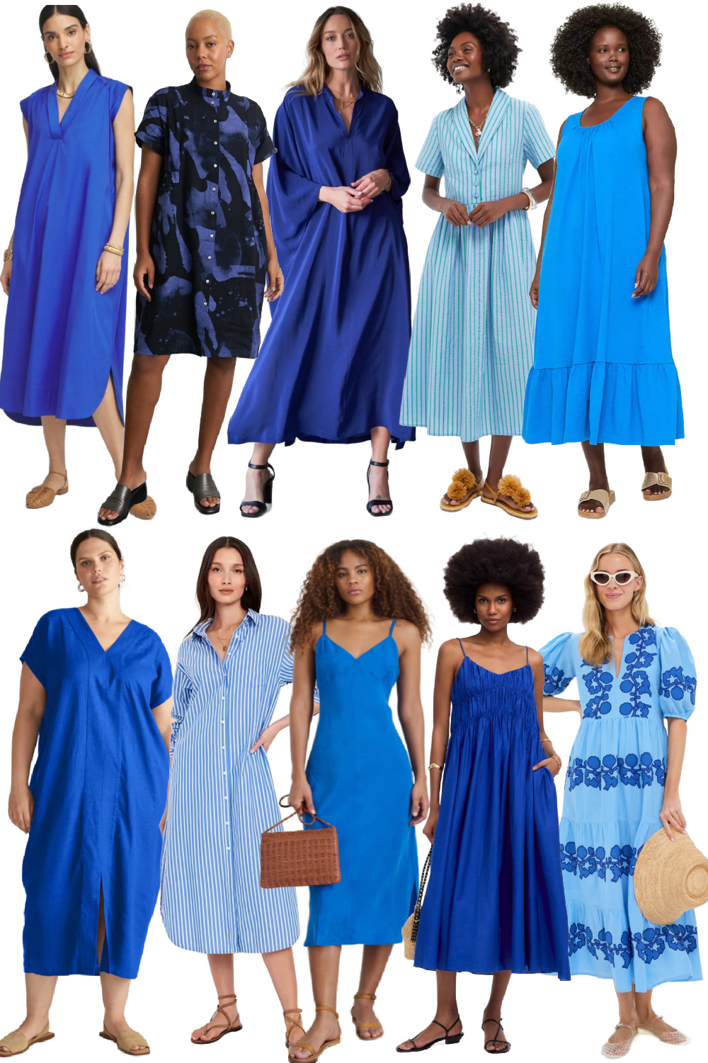 ten blue natural fiber dresses for women