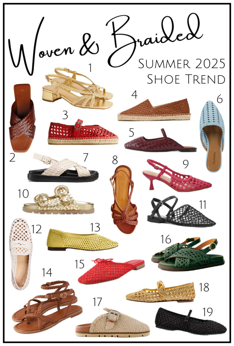 braided and woven leather shoe trend for summer 2025 women footwear fashion