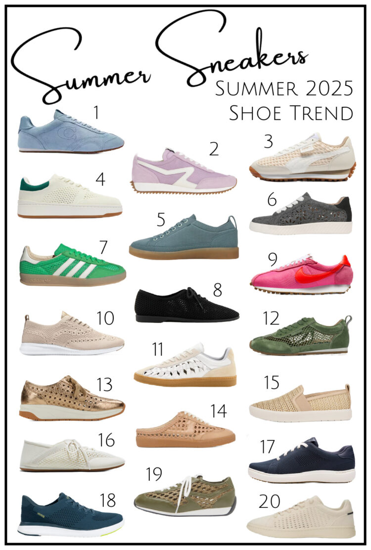 summer sneaker trends for women 2025 perforated mesh open weave