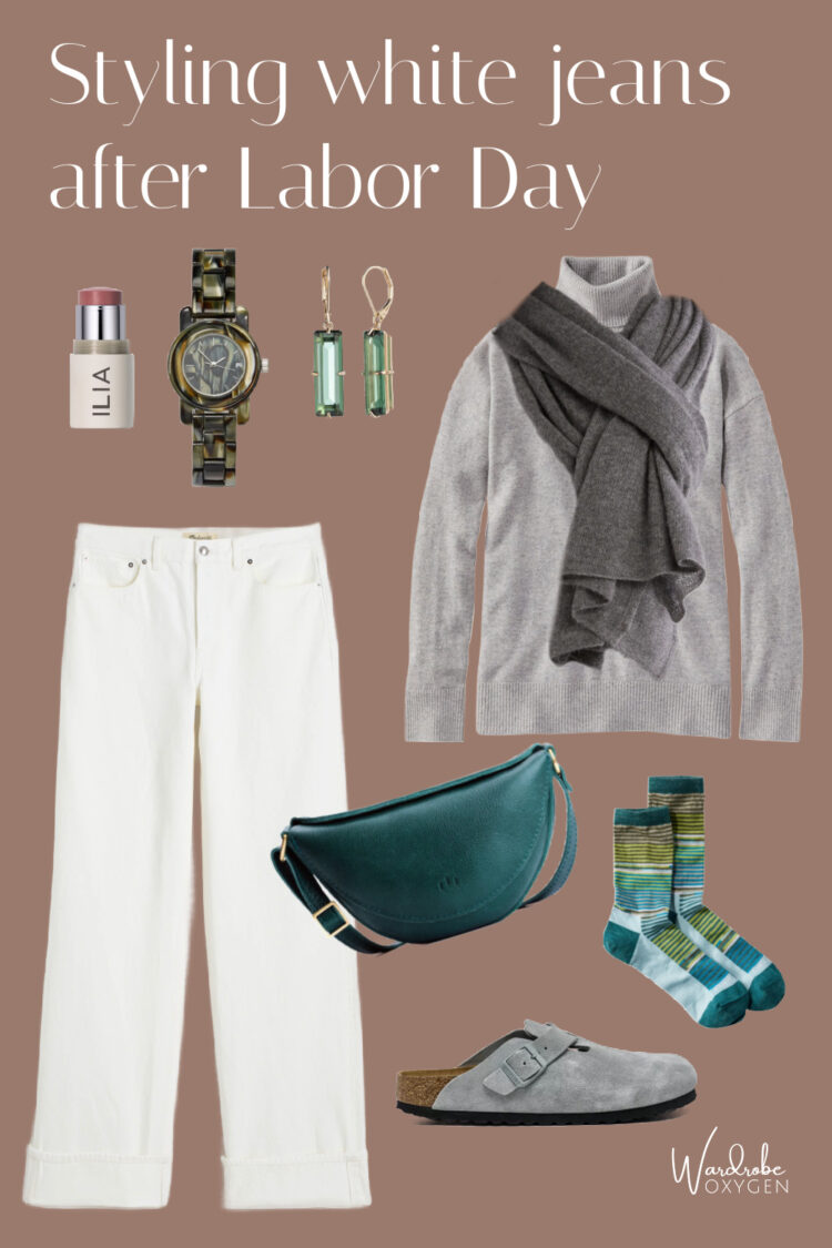 how to style white after labor day with jeans and sweaters