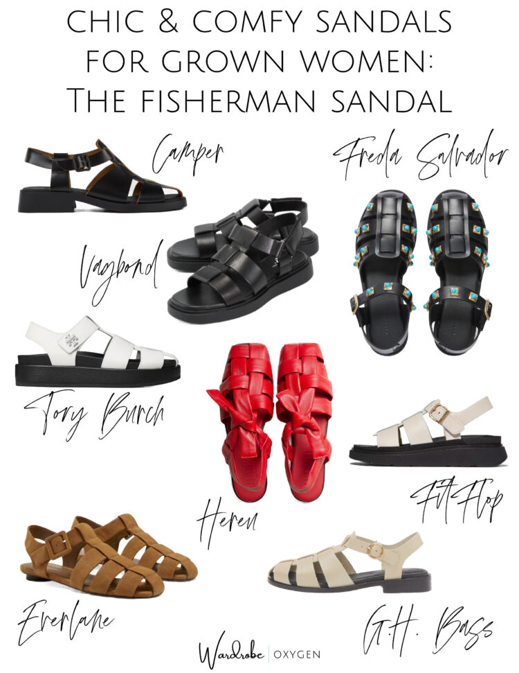collage of fisherman sandals for women that are comfy cute