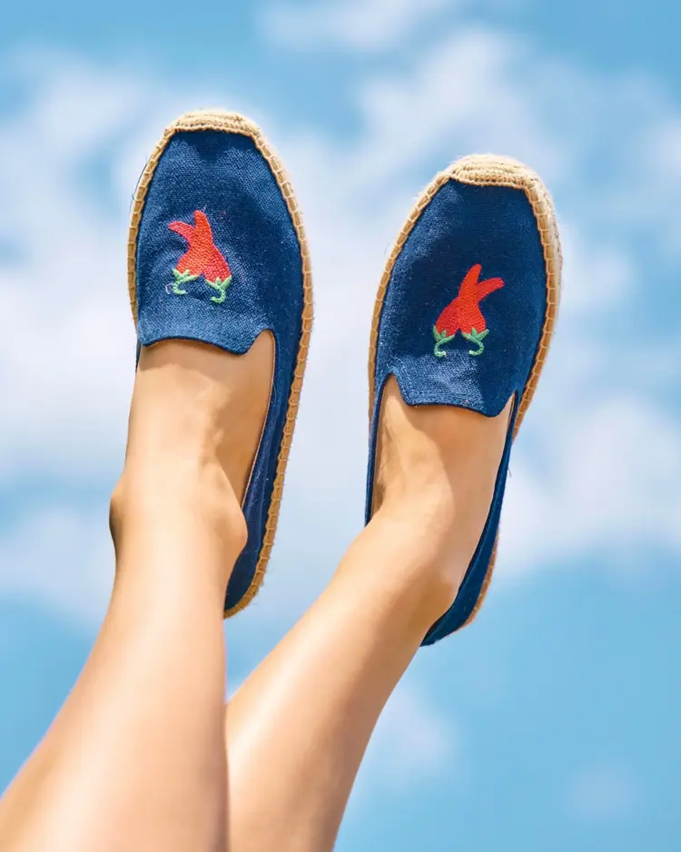 Soludos The Smoking Espadrille in Armada Blue - Chilli canvas