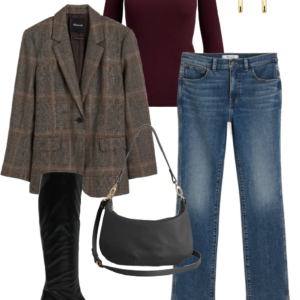 Look 22 from the teacher capsule wardrobe for fall featuring Madewell jeans