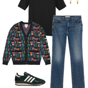 Look 23 from the teacher capsule wardrobe for fall featuring Madewell jeans