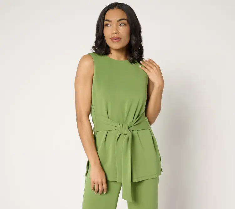 BEAUTIFUL by Lawrence Zarian Regular Sleeveless Tie Waist Tunic