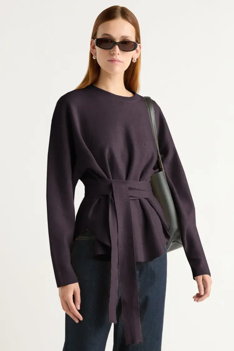 Modern Citizen Nara Tie-Front Knit Sweater