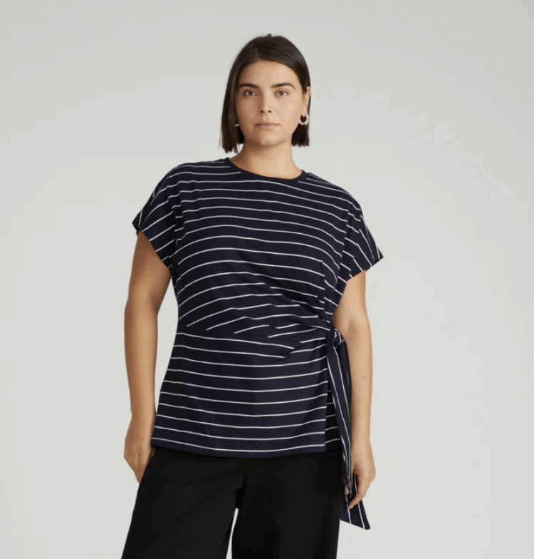 Crescent Stripe Knot Tee from Universal Standard