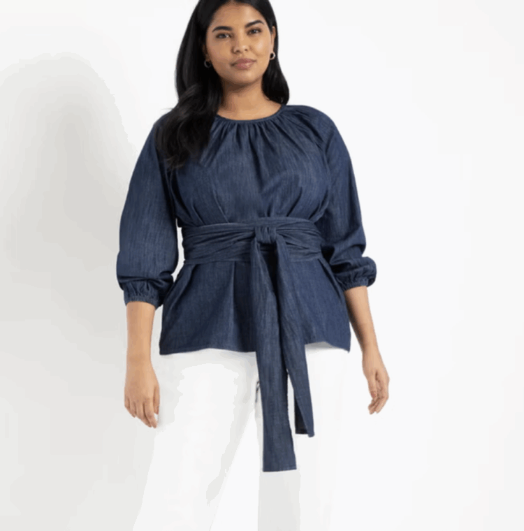 ELOQUII Dramatic Faux Wrap Top