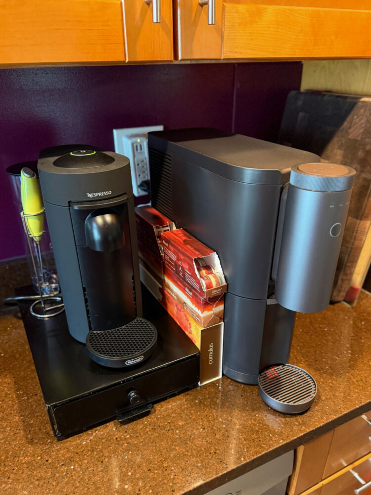 comparing the size of the cumulus machine to the nespresso machine