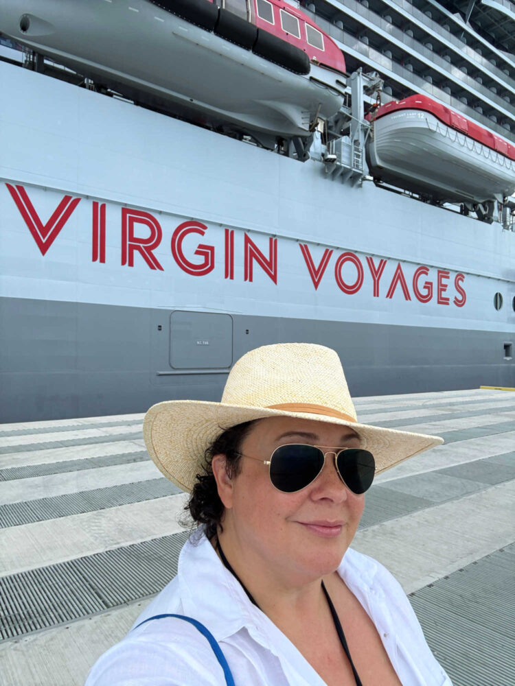 alison gary of wardrobe oxygen on a virgin voyages cruise
