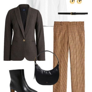 Sample outfit from a fall capsule wardrobe showcasing polish on a budget by Wardrobe Oxygen
