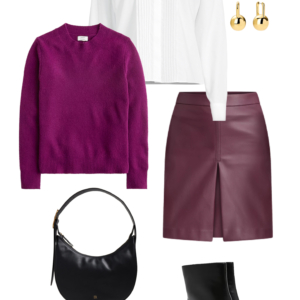 Sample outfit from a fall capsule wardrobe showcasing polish on a budget by Wardrobe Oxygen