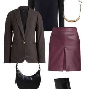 Sample outfit from a fall capsule wardrobe showcasing polish on a budget by Wardrobe Oxygen