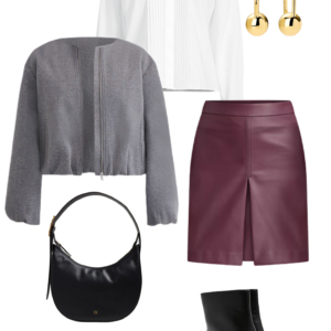 Sample outfit from a fall capsule wardrobe showcasing polish on a budget by Wardrobe Oxygen