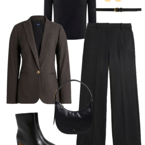 Sample outfit from a fall capsule wardrobe showcasing polish on a budget by Wardrobe Oxygen