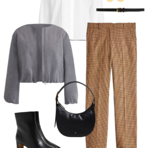 Sample outfit from a fall capsule wardrobe showcasing polish on a budget by Wardrobe Oxygen