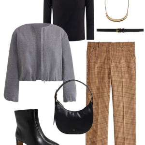 Sample outfit from a fall capsule wardrobe showcasing polish on a budget by Wardrobe Oxygen