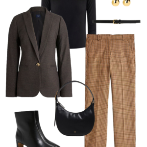Sample outfit from a fall capsule wardrobe showcasing polish on a budget by Wardrobe Oxygen