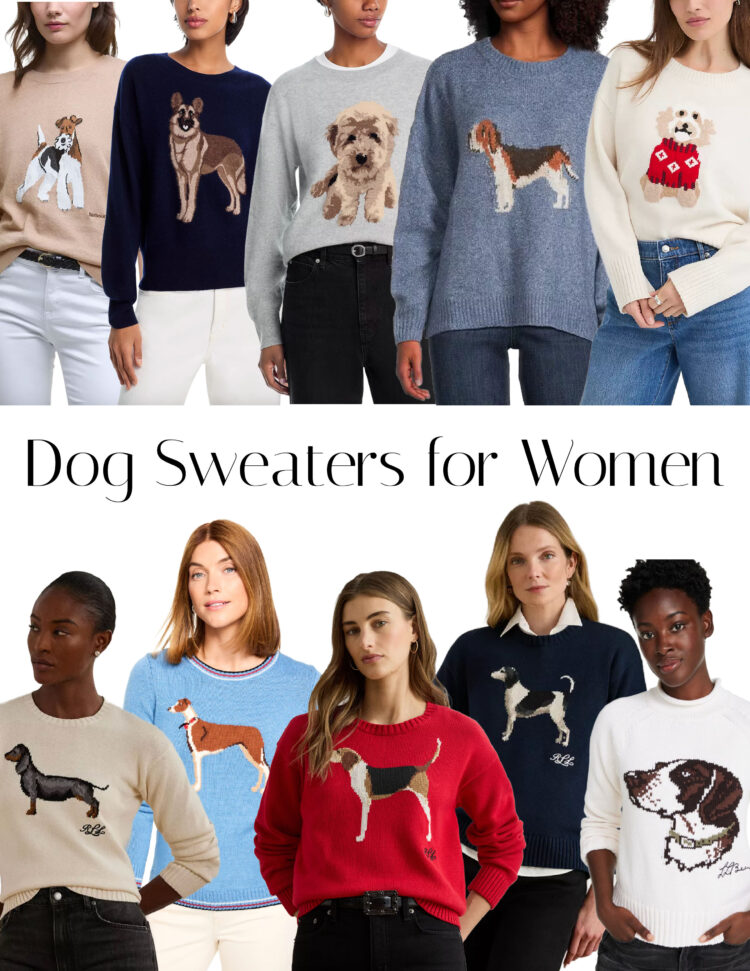 dog sweaters for women intarsia print