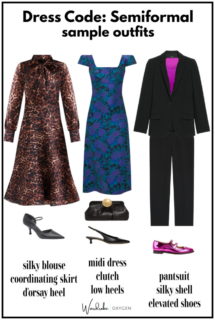 semiformal dress code sample outfits