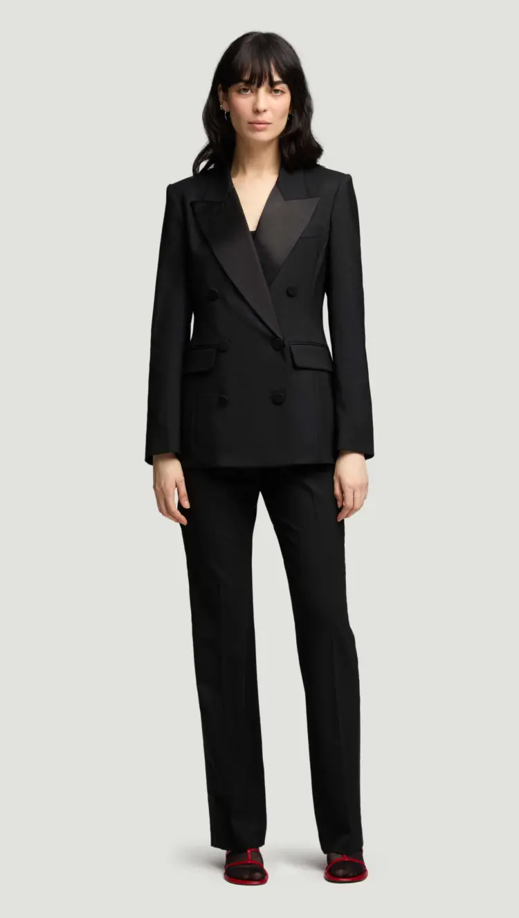 argent tuxedo blazer in seasonless wool